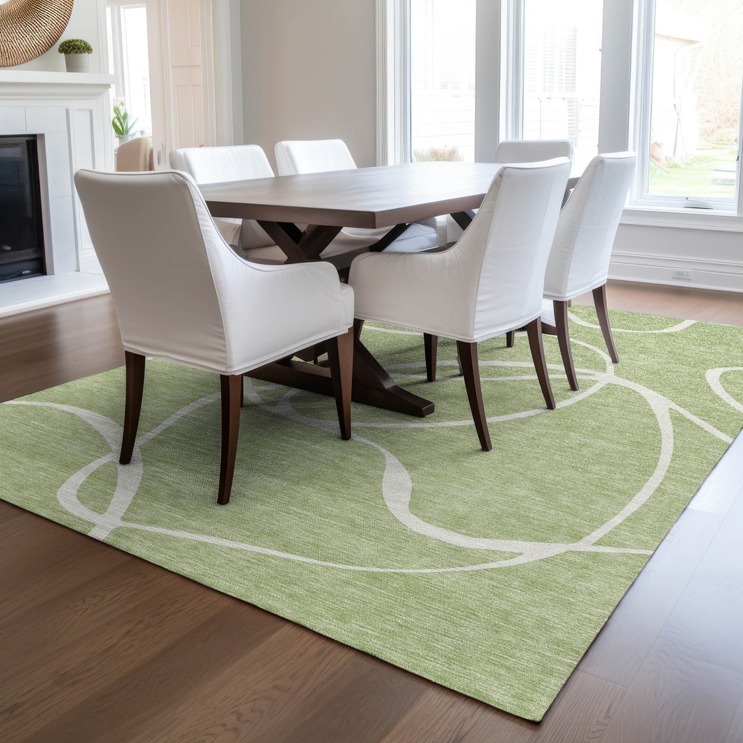 Tapis Chantille moderne abstrait lavable en machine pour intérieur/extérieur
