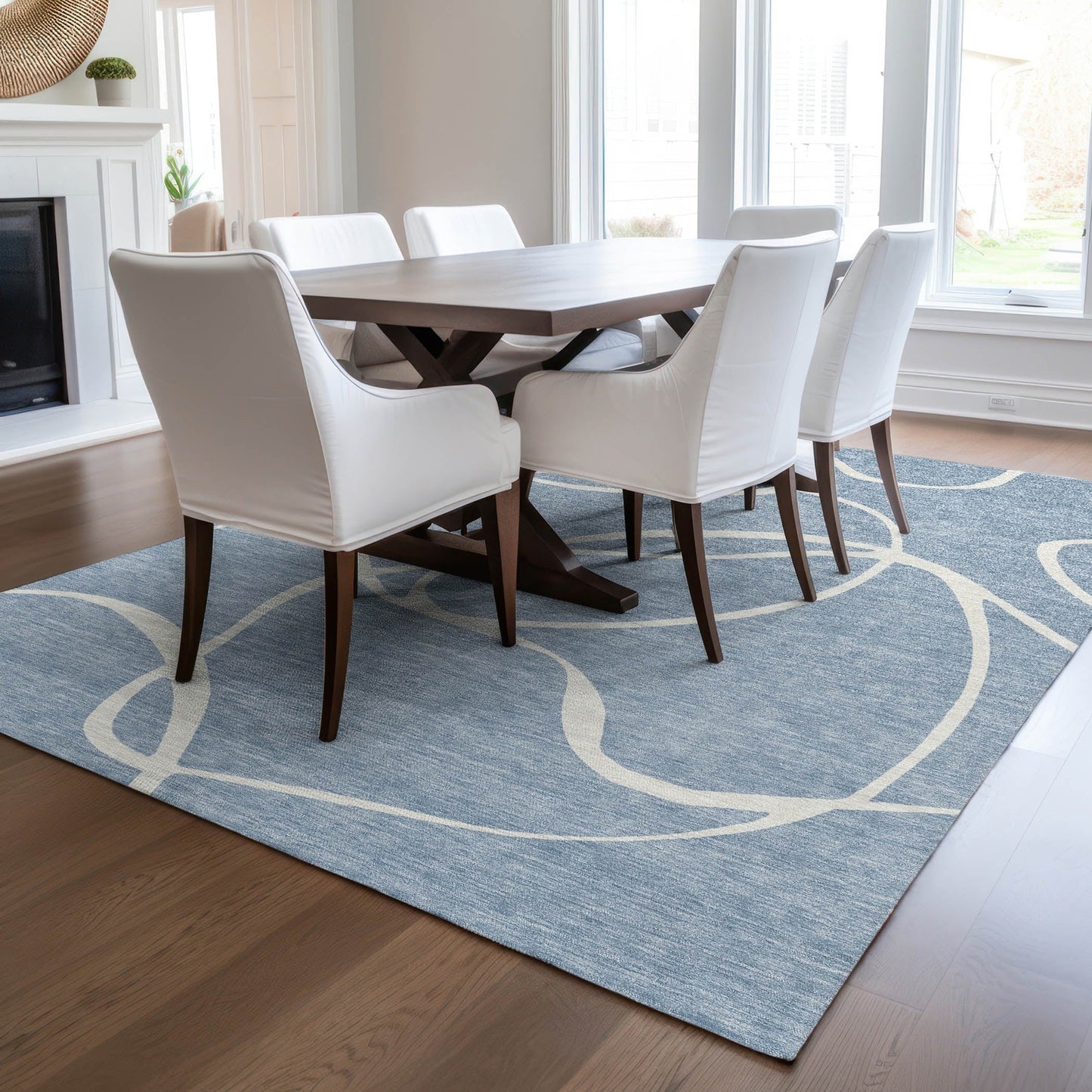 Tapis Chantille moderne abstrait lavable en machine pour intérieur/extérieur
