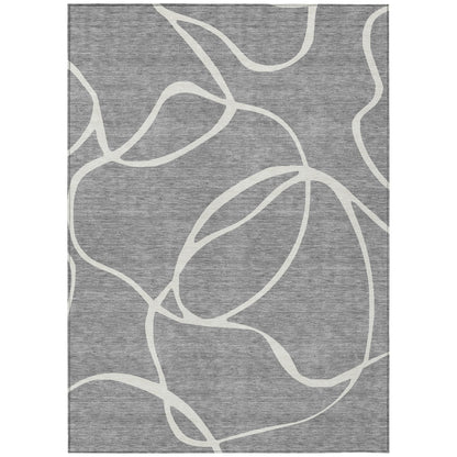 Tapis Chantille moderne abstrait lavable en machine pour intérieur/extérieur