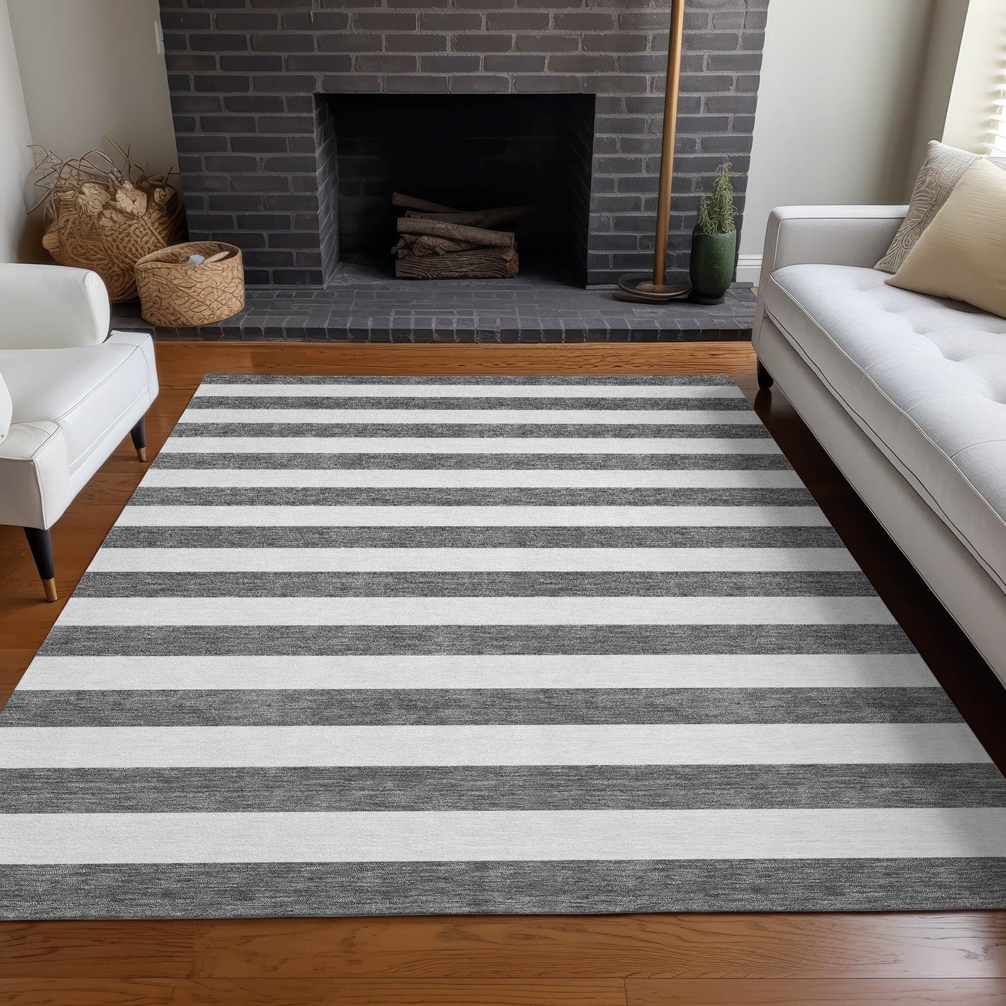 Tapis Chantille à rayures Cabana lavable en machine pour intérieur/extérieur