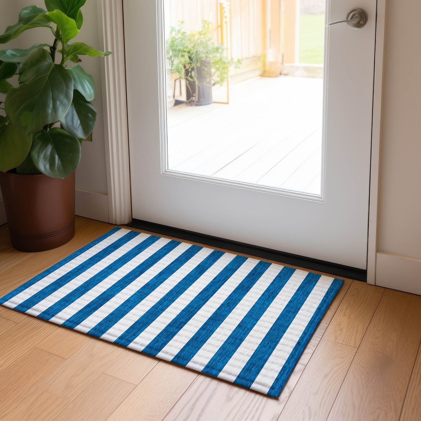 Tapis Chantille à rayures Cabana lavable en machine pour intérieur/extérieur
