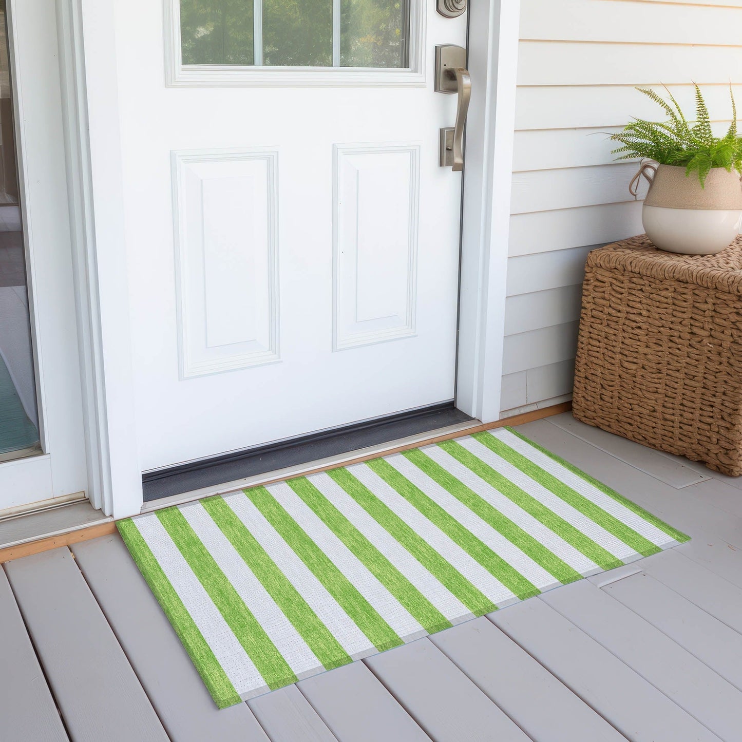 Tapis Chantille à rayures Cabana lavable en machine pour intérieur/extérieur