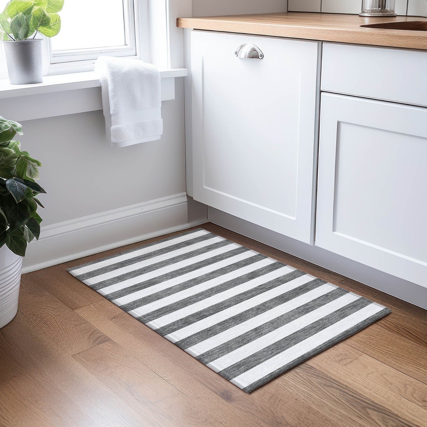 Tapis Chantille à rayures Cabana lavable en machine pour intérieur/extérieur