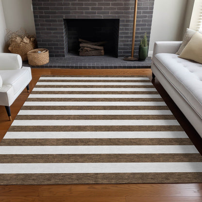 Tapis Chantille à rayures Cabana lavable en machine pour intérieur/extérieur