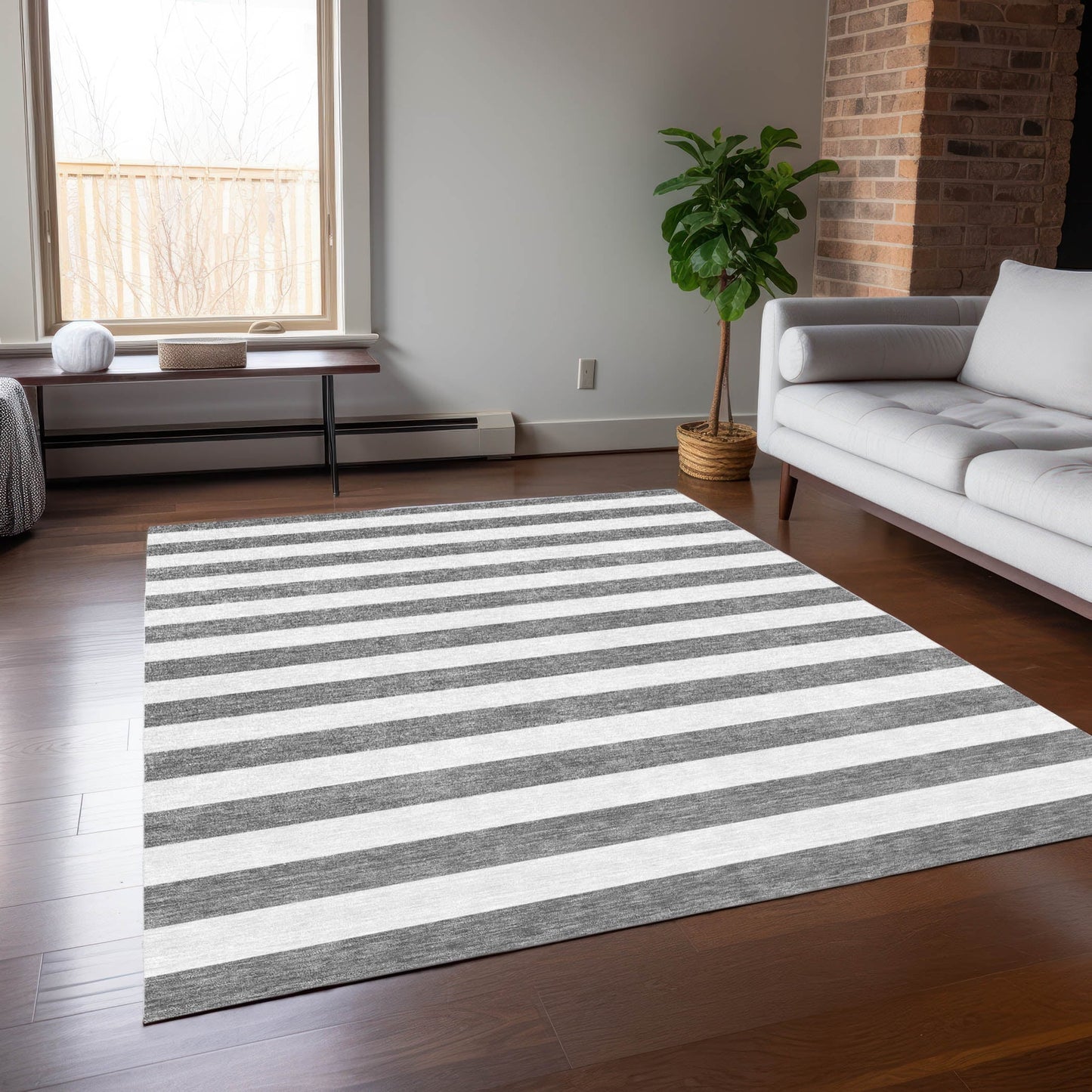 Tapis Chantille à rayures Cabana lavable en machine pour intérieur/extérieur