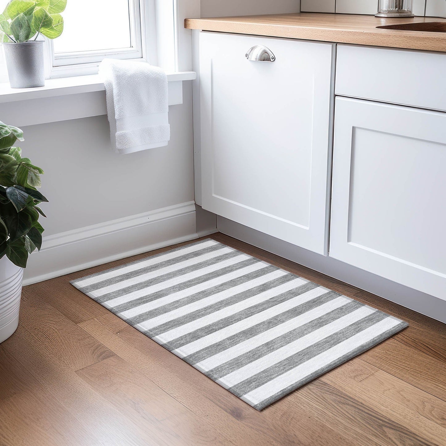 Tapis Chantille à rayures Cabana lavable en machine pour intérieur/extérieur