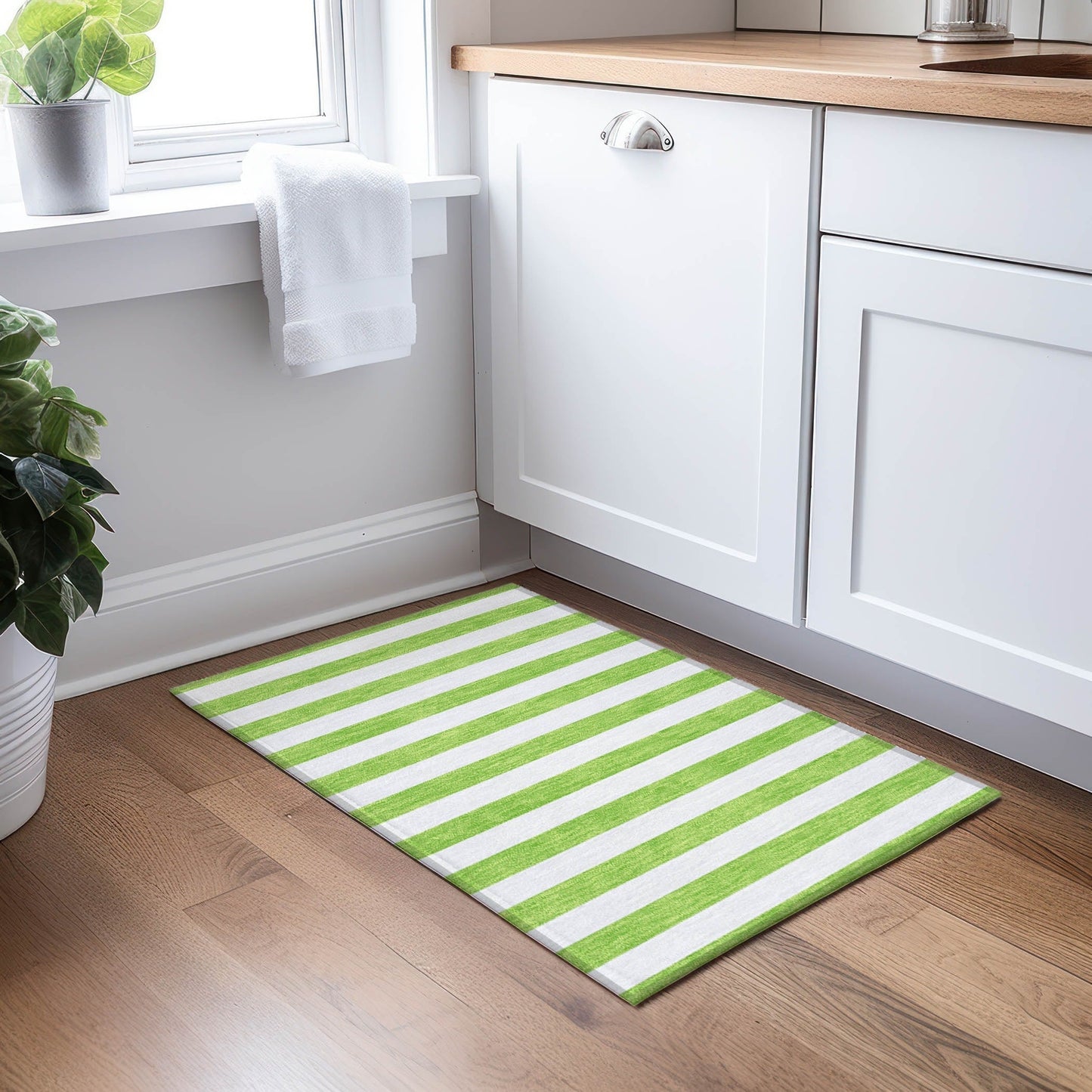 Tapis Chantille à rayures Cabana lavable en machine pour intérieur/extérieur