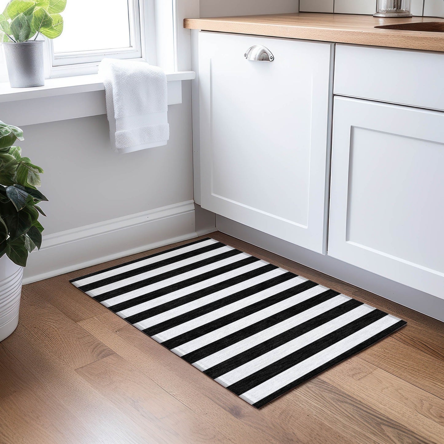 Tapis Chantille à rayures Cabana lavable en machine pour intérieur/extérieur