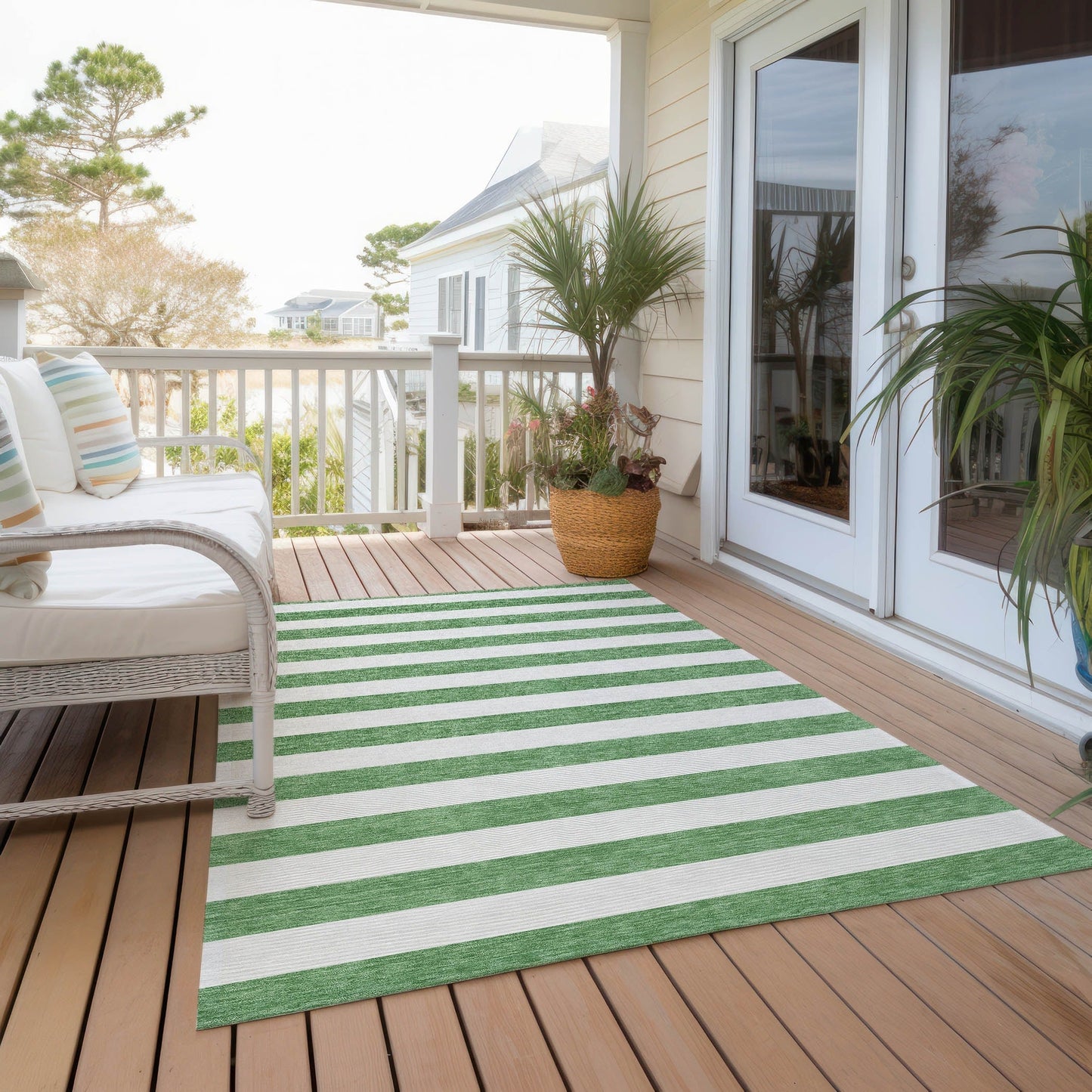 Tapis Chantille à rayures Cabana lavable en machine pour intérieur/extérieur
