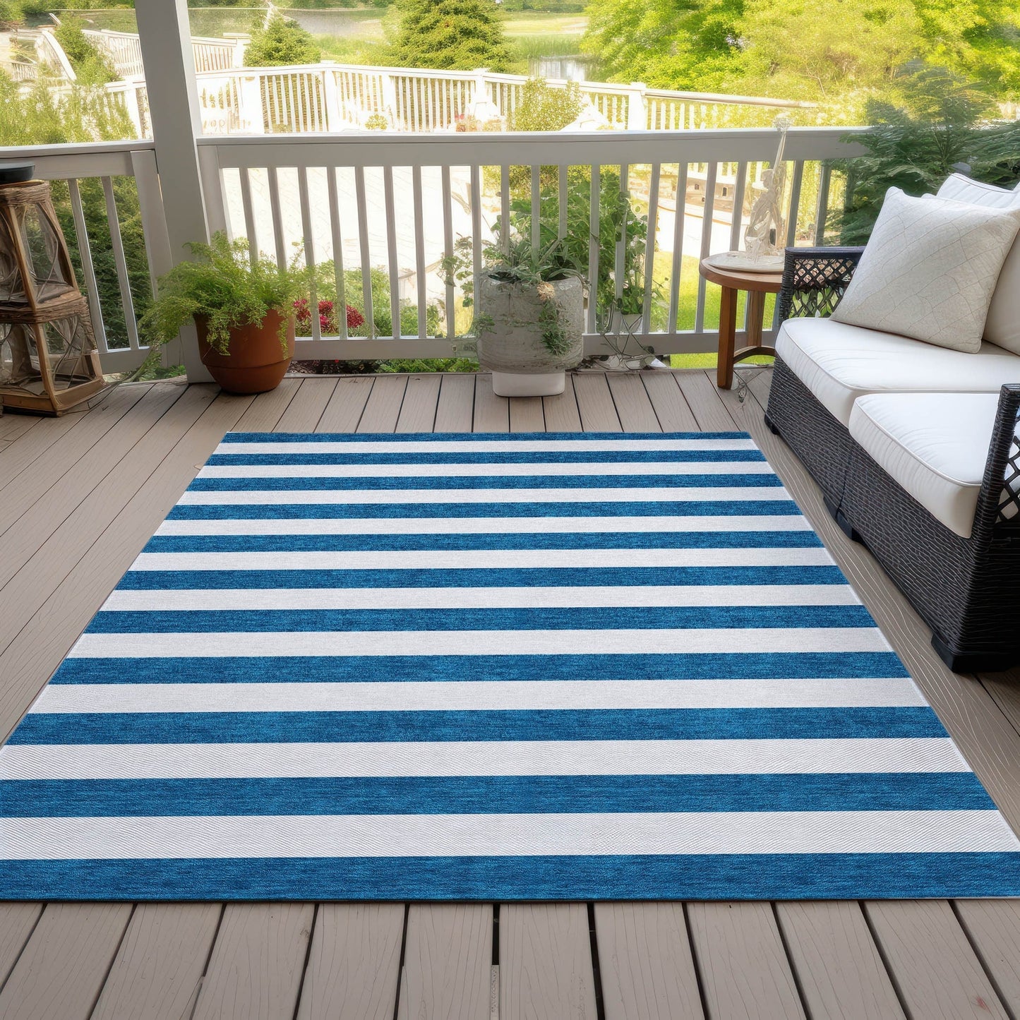 Tapis Chantille à rayures Cabana lavable en machine pour intérieur/extérieur