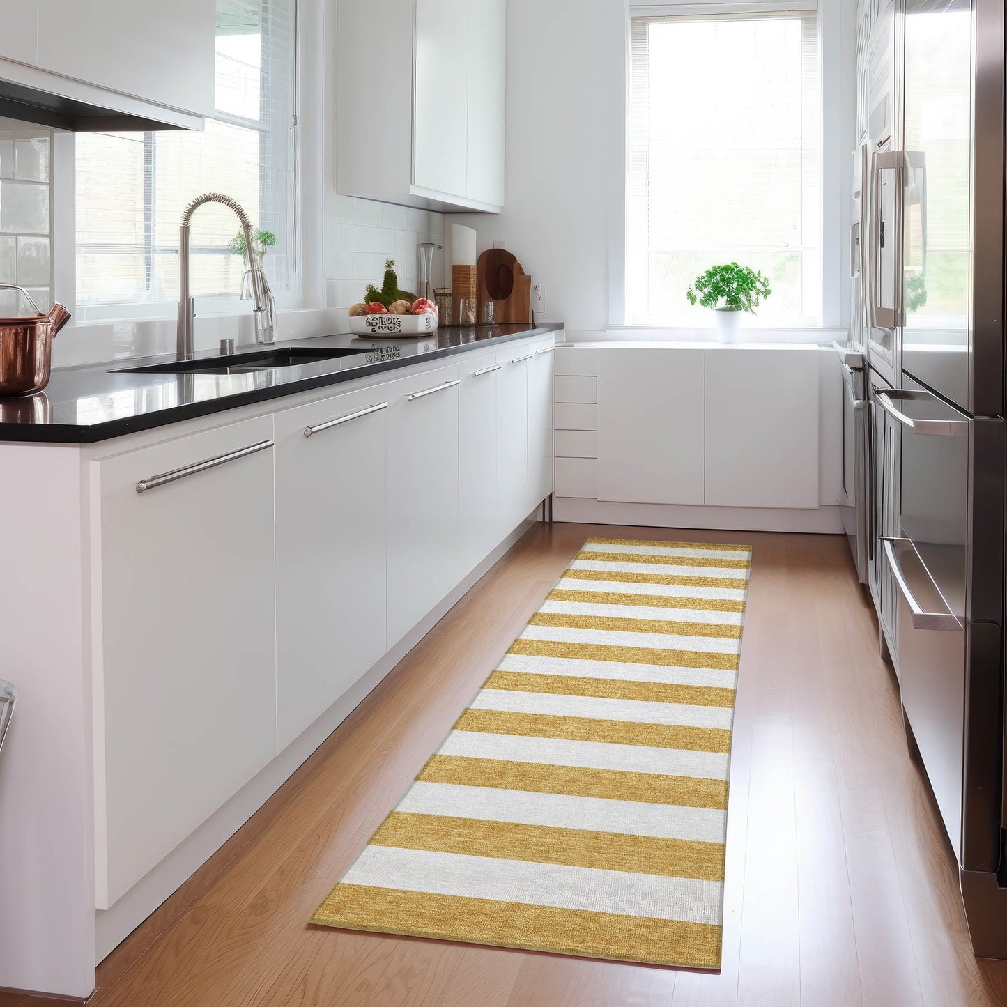 Tapis Chantille à rayures Cabana lavable en machine pour intérieur/extérieur