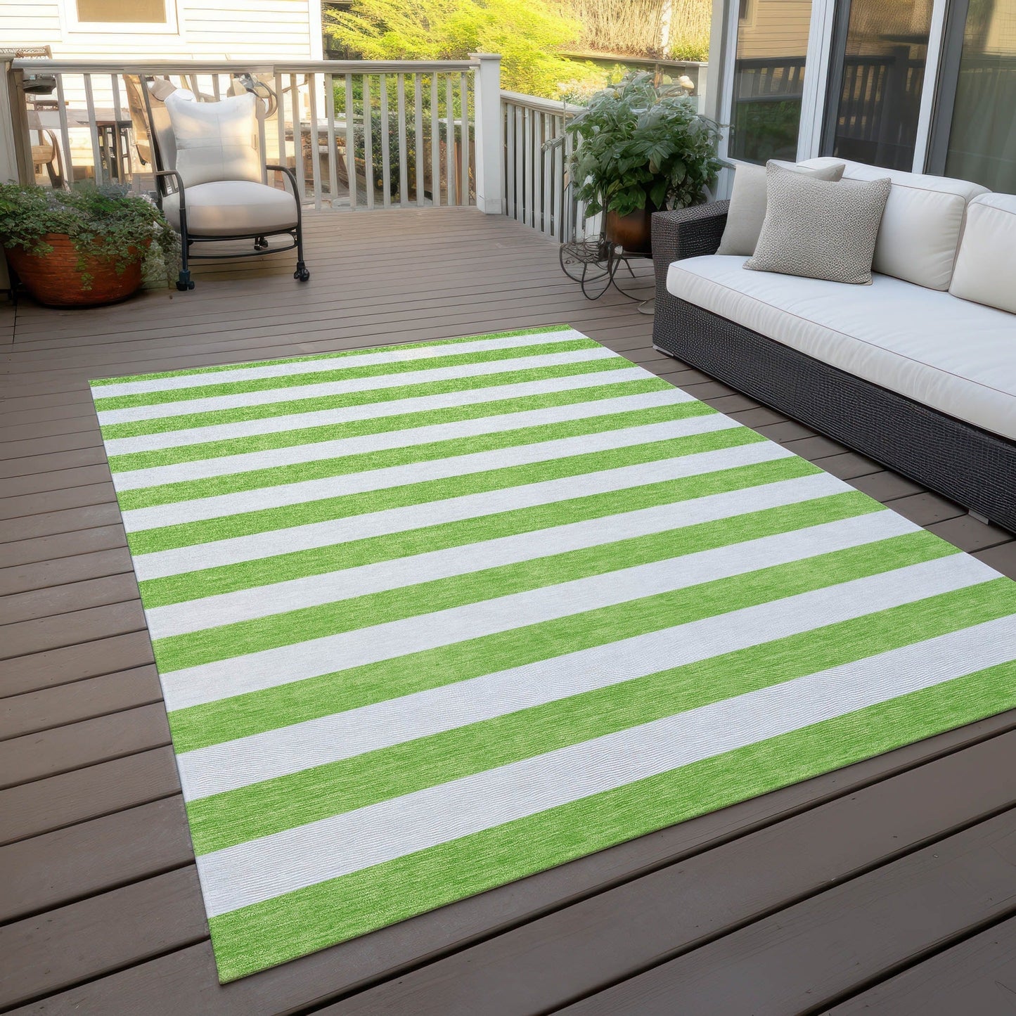 Tapis Chantille à rayures Cabana lavable en machine pour intérieur/extérieur