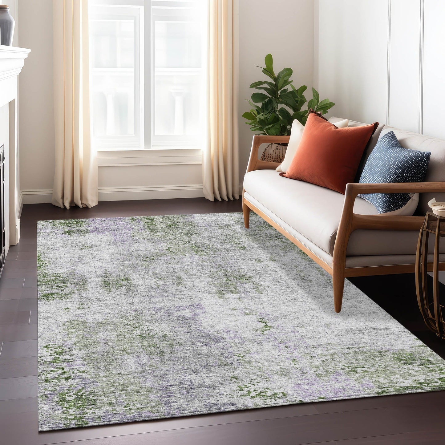 Tapis moderne abstrait Chantille lavable en machine pour intérieur/extérieur