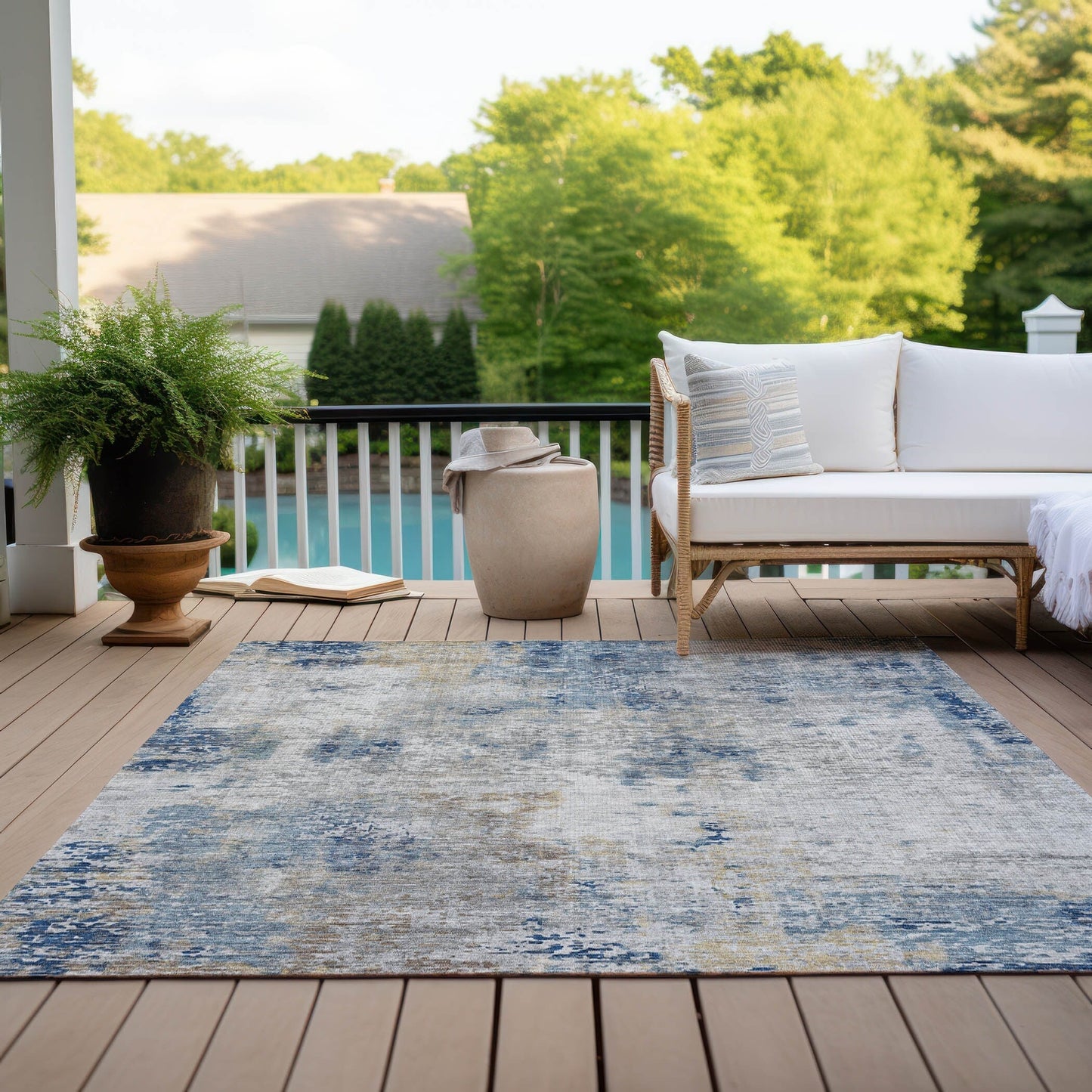 Tapis moderne abstrait Chantille lavable en machine pour intérieur/extérieur