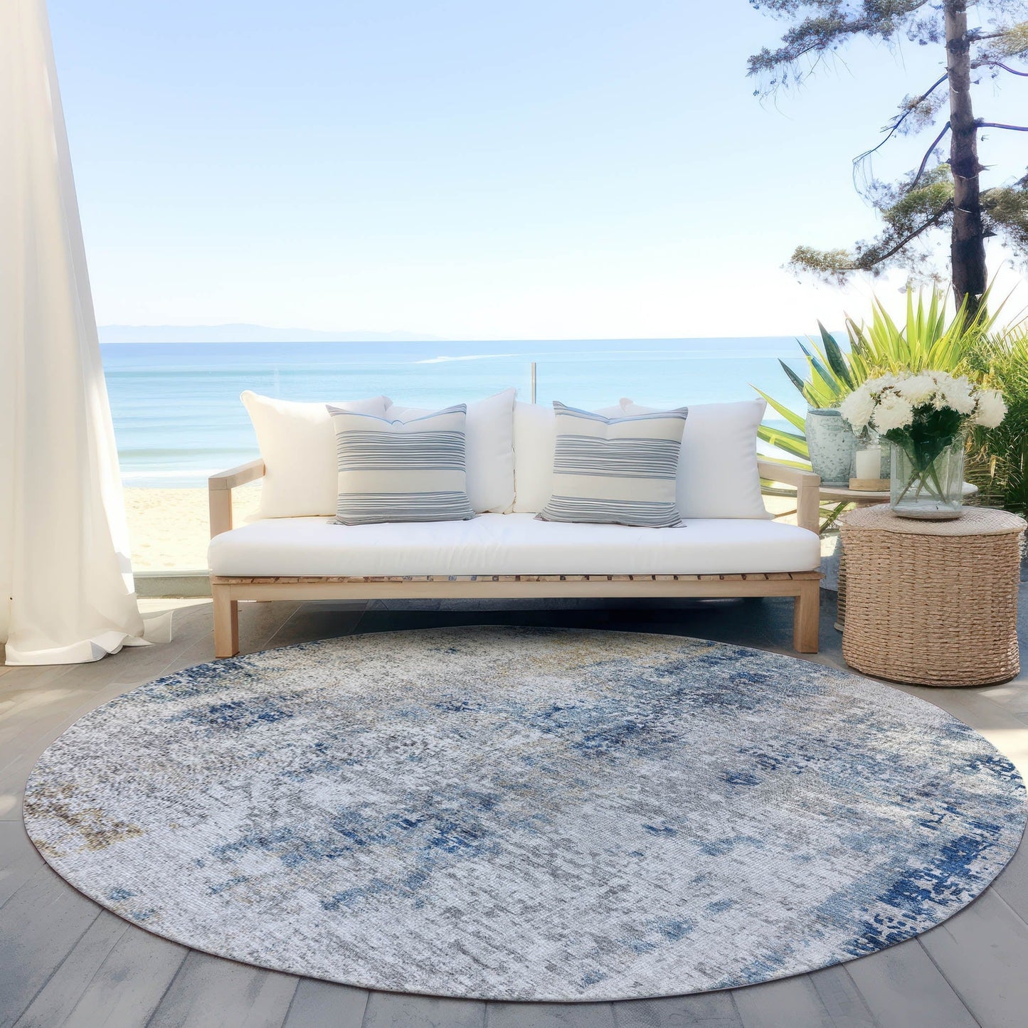 Tapis moderne abstrait Chantille lavable en machine pour intérieur/extérieur