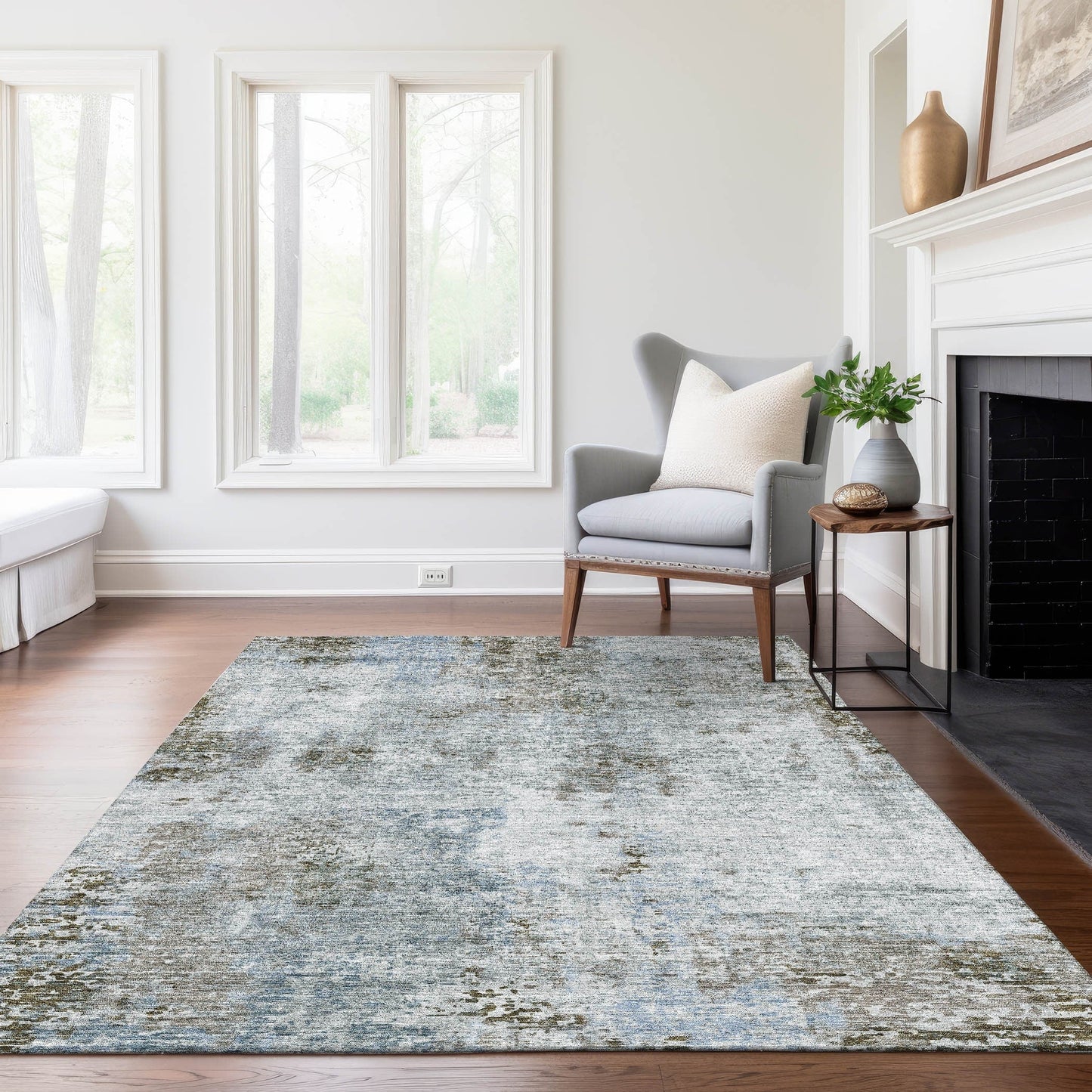 Tapis moderne abstrait Chantille lavable en machine pour intérieur/extérieur