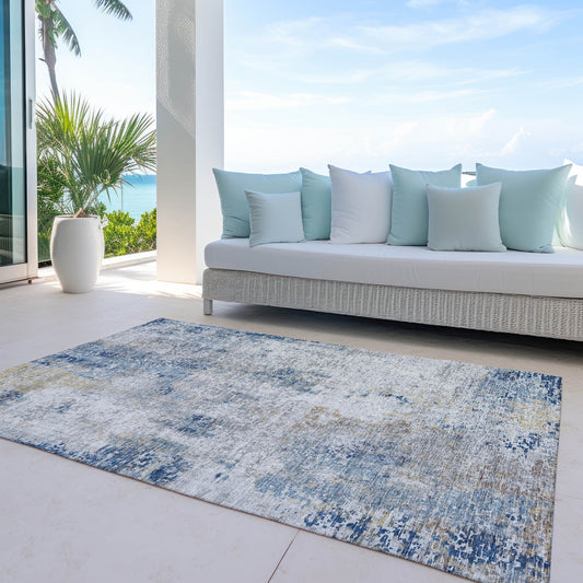 Tapis moderne abstrait Chantille lavable en machine pour intérieur/extérieur