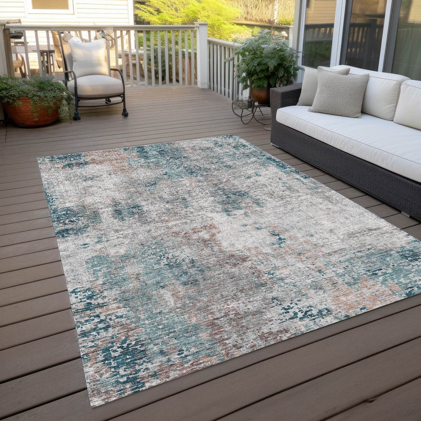 Tapis moderne abstrait Chantille lavable en machine pour intérieur/extérieur