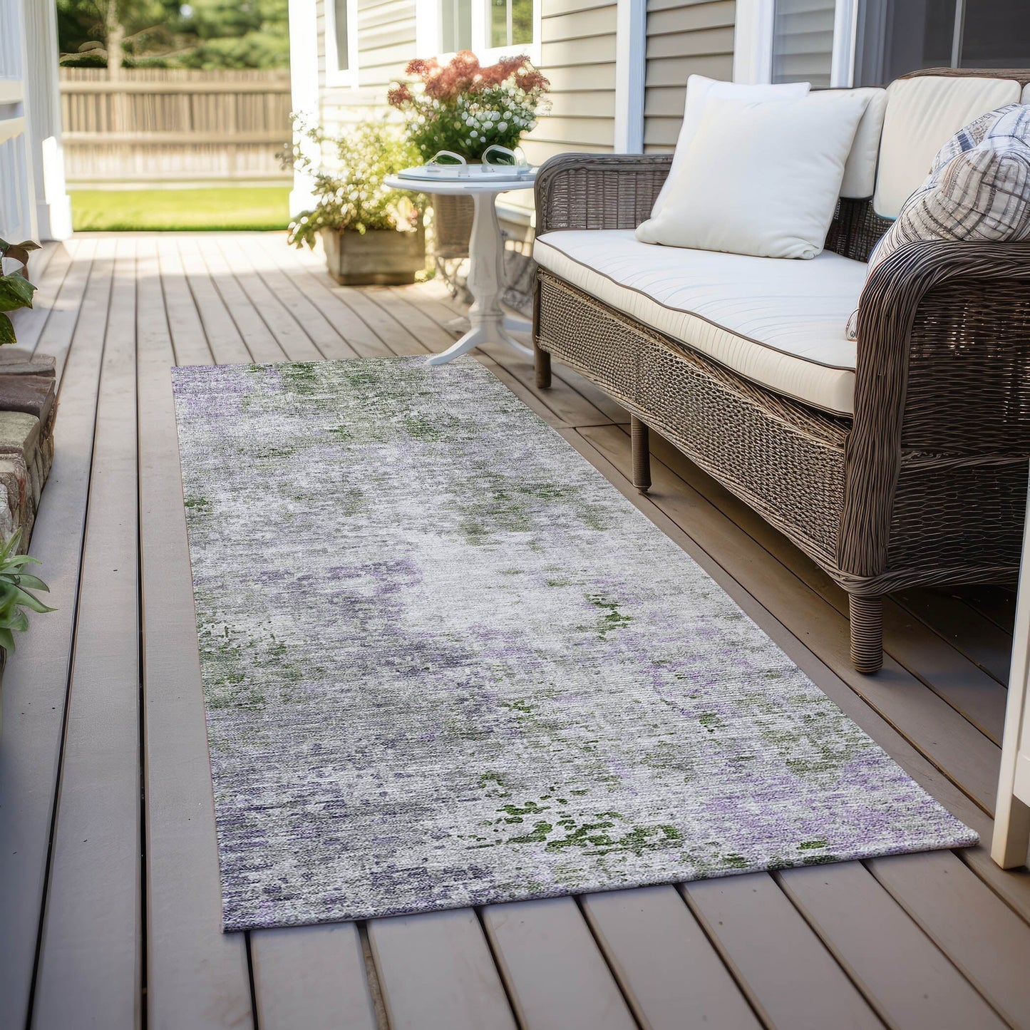 Tapis moderne abstrait Chantille lavable en machine pour intérieur/extérieur
