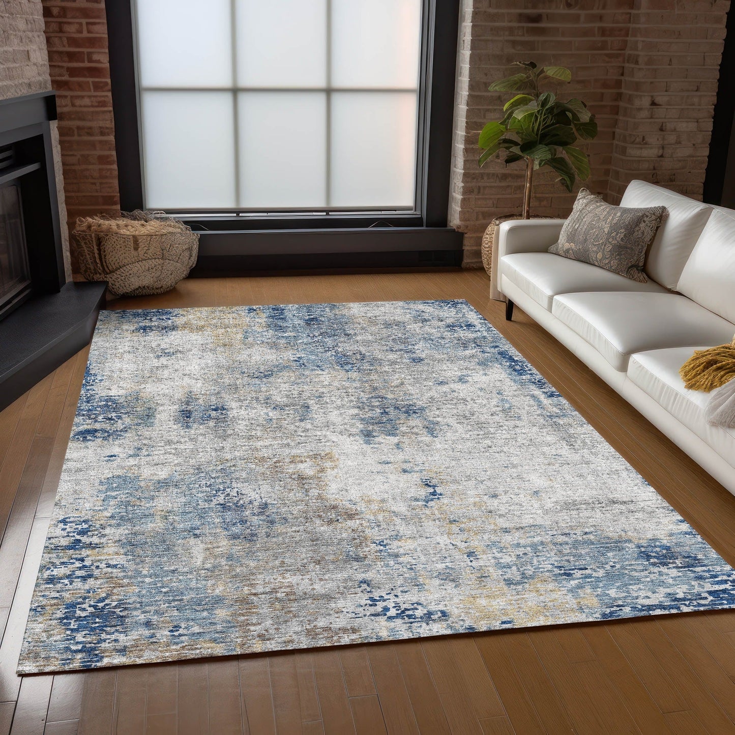 Tapis moderne abstrait Chantille lavable en machine pour intérieur/extérieur