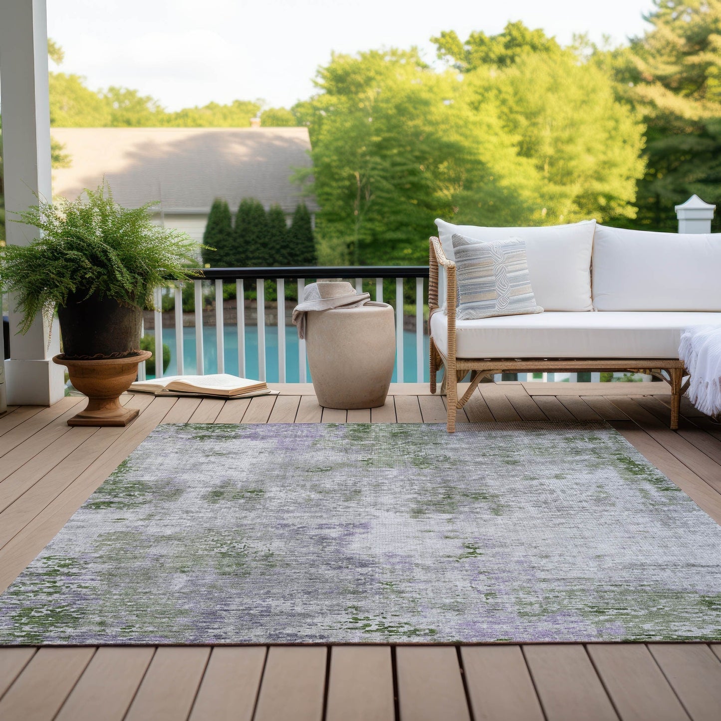 Tapis moderne abstrait Chantille lavable en machine pour intérieur/extérieur