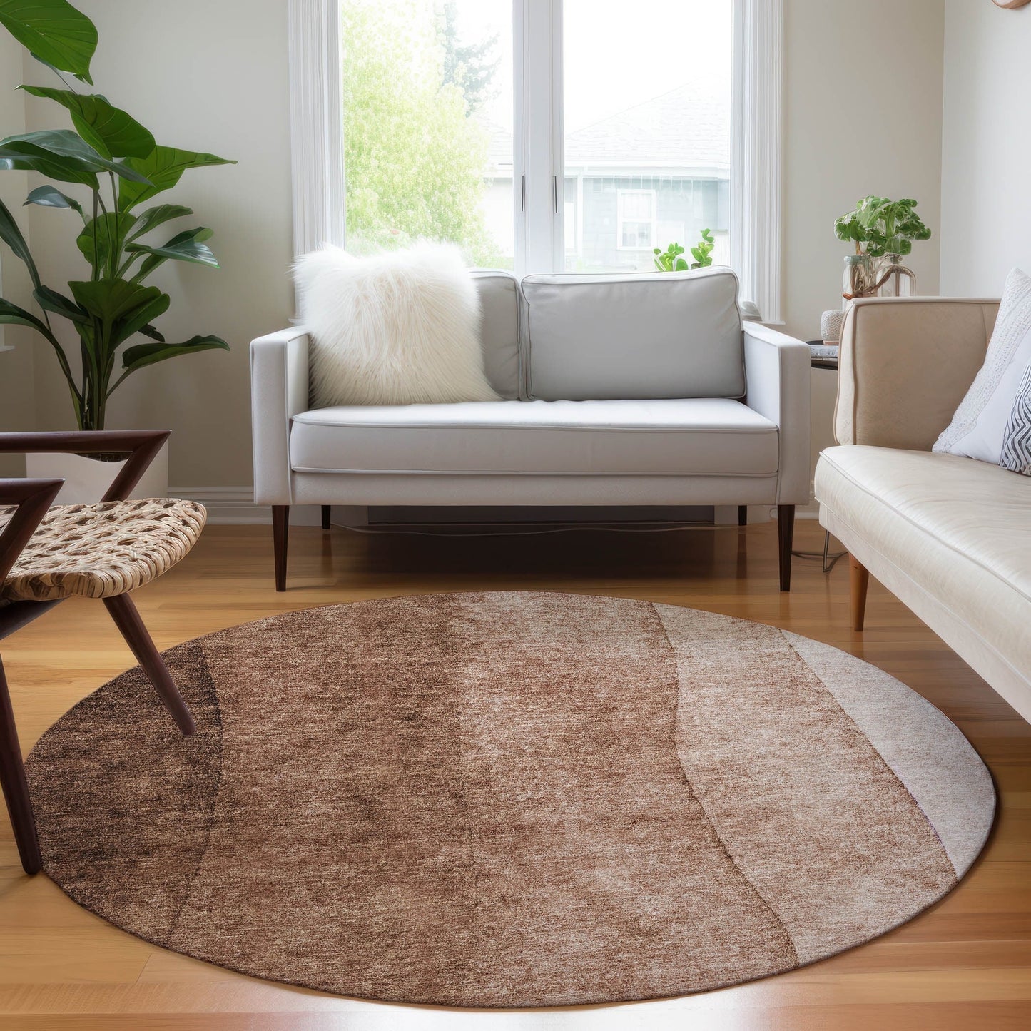 Tapis Chantille contemporain ombré lavable en machine pour intérieur/extérieur