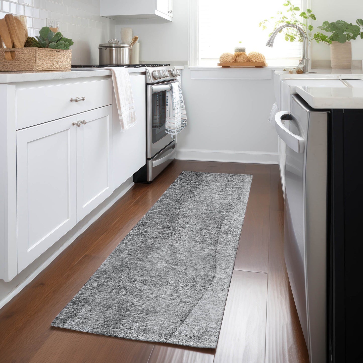 Tapis Chantille contemporain ombré lavable en machine pour intérieur/extérieur