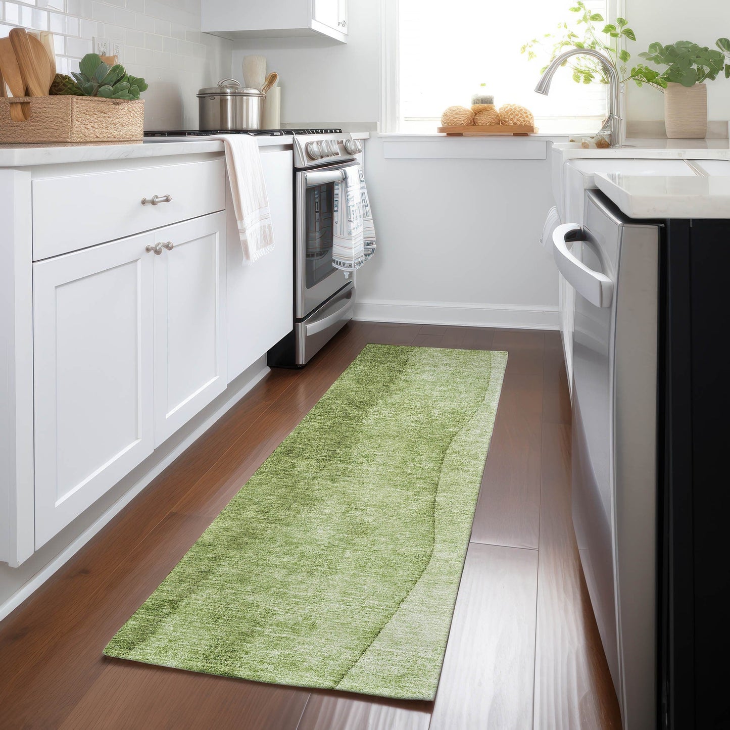 Tapis Chantille contemporain ombré lavable en machine pour intérieur/extérieur