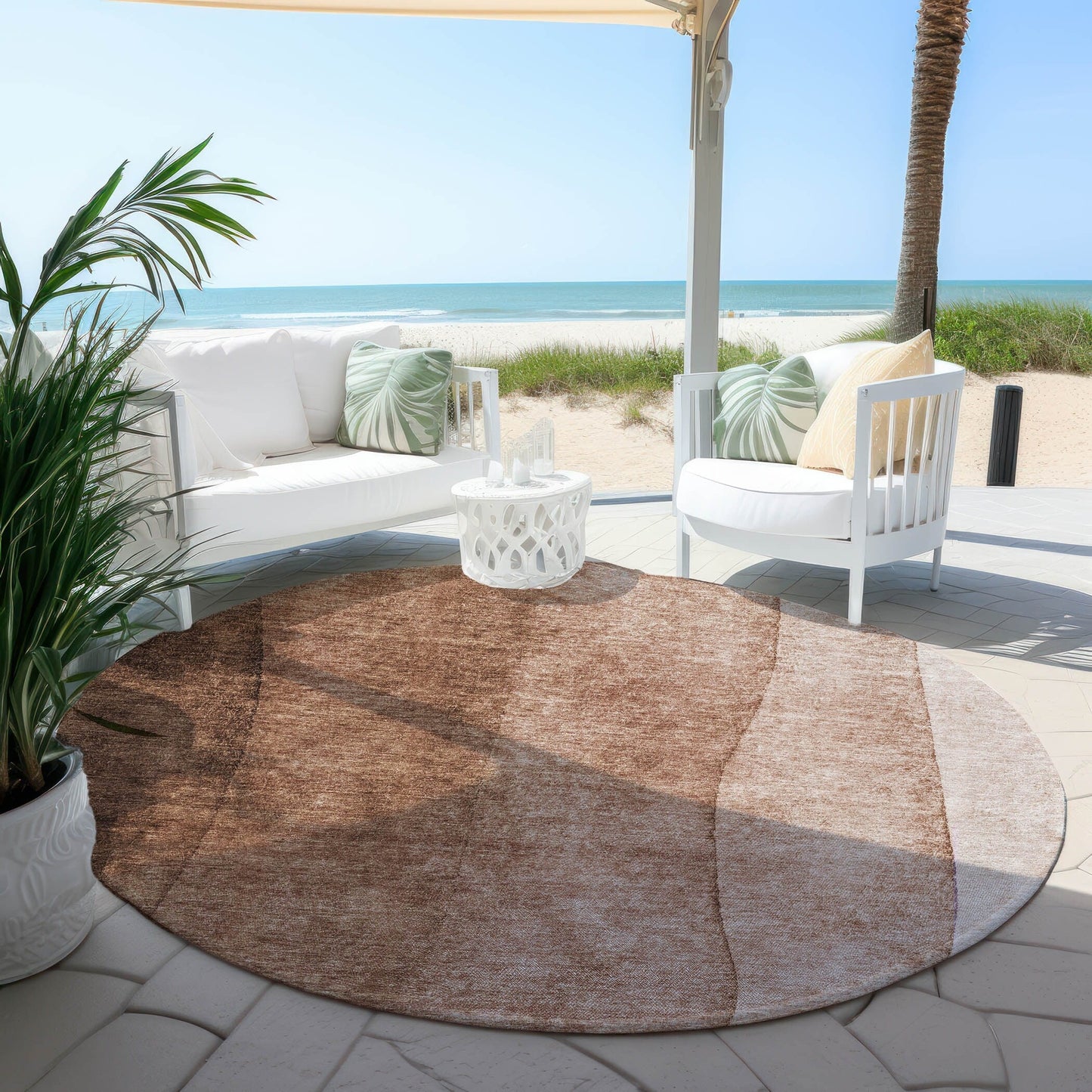 Tapis Chantille contemporain ombré lavable en machine pour intérieur/extérieur