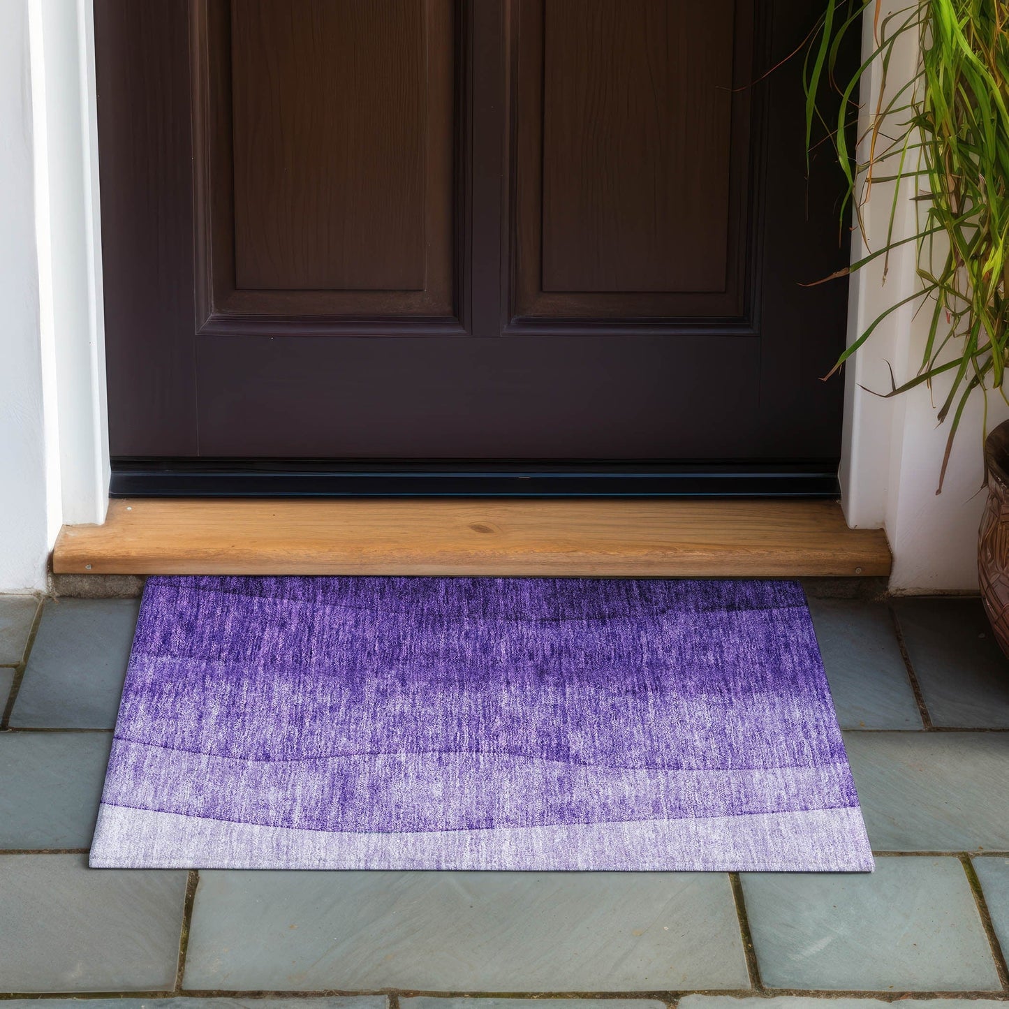 Tapis Chantille contemporain ombré lavable en machine pour intérieur/extérieur