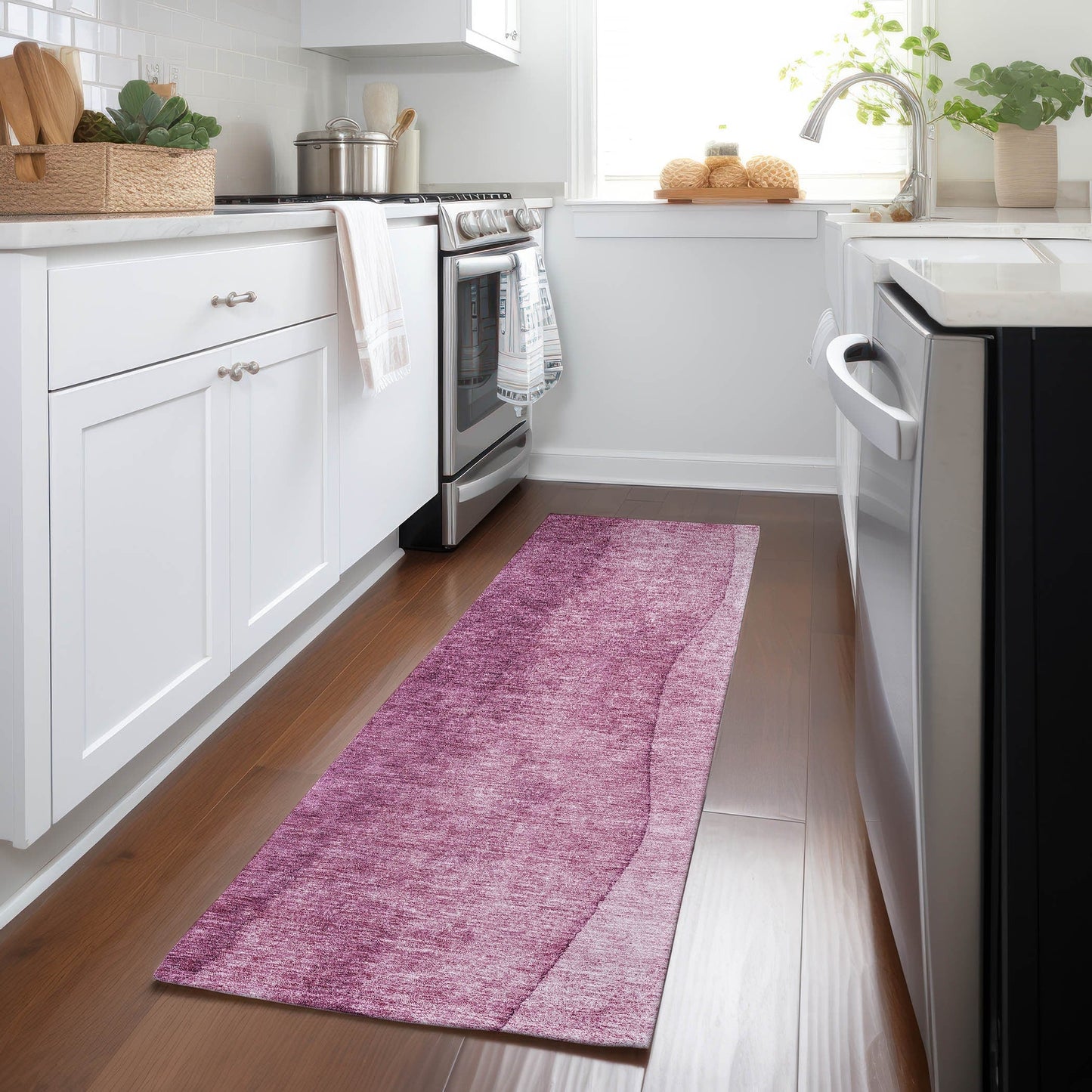 Tapis Chantille contemporain ombré lavable en machine pour intérieur/extérieur