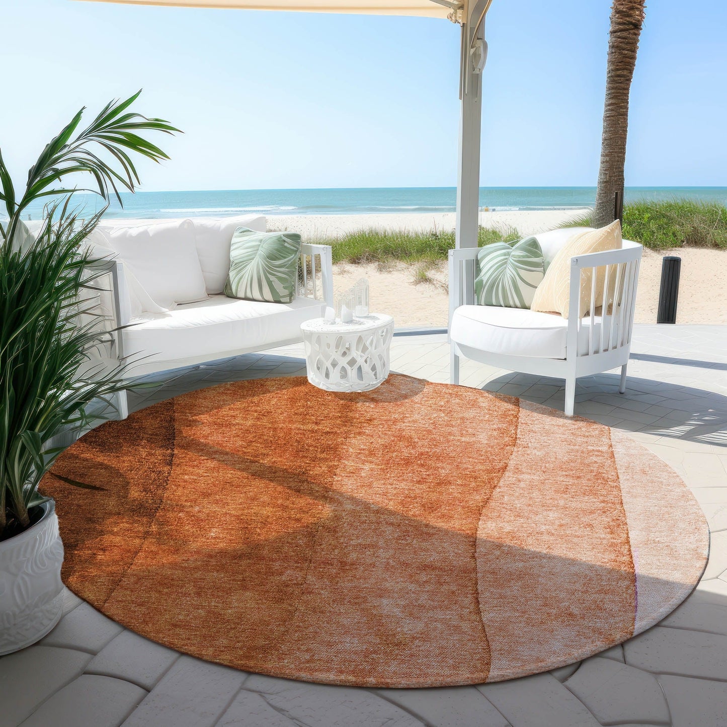 Tapis Chantille contemporain ombré lavable en machine pour intérieur/extérieur