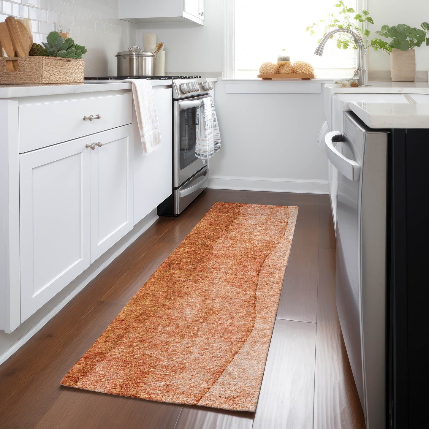 Tapis Chantille contemporain ombré lavable en machine pour intérieur/extérieur