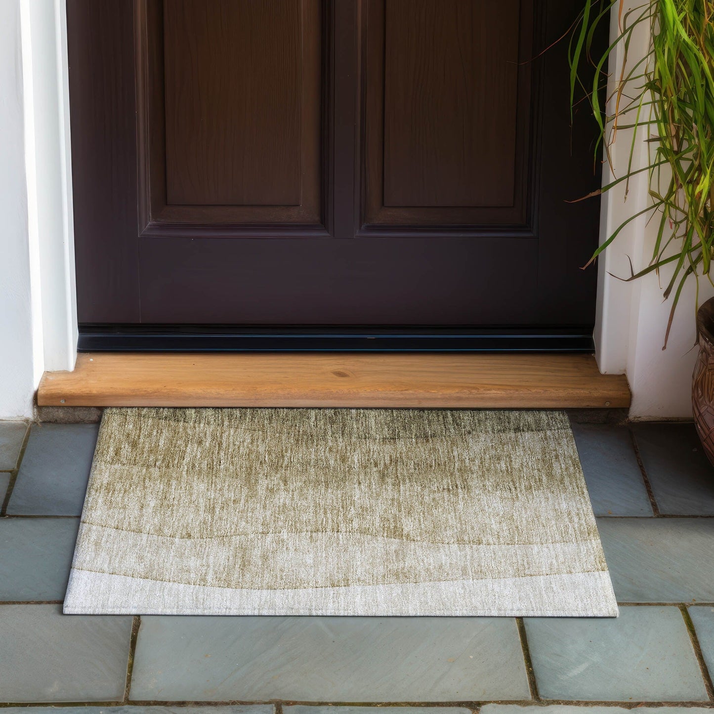 Tapis Chantille contemporain ombré lavable en machine pour intérieur/extérieur
