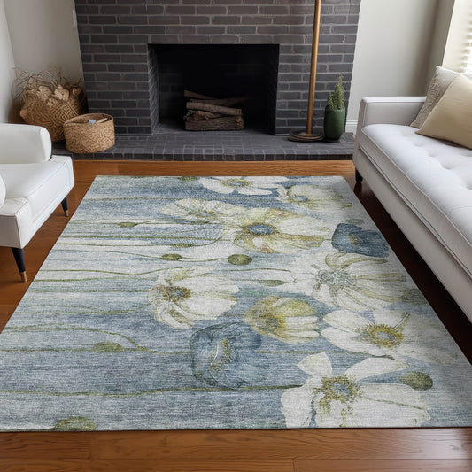 Tapis floral moderne Chantille lavable en machine pour intérieur/extérieur