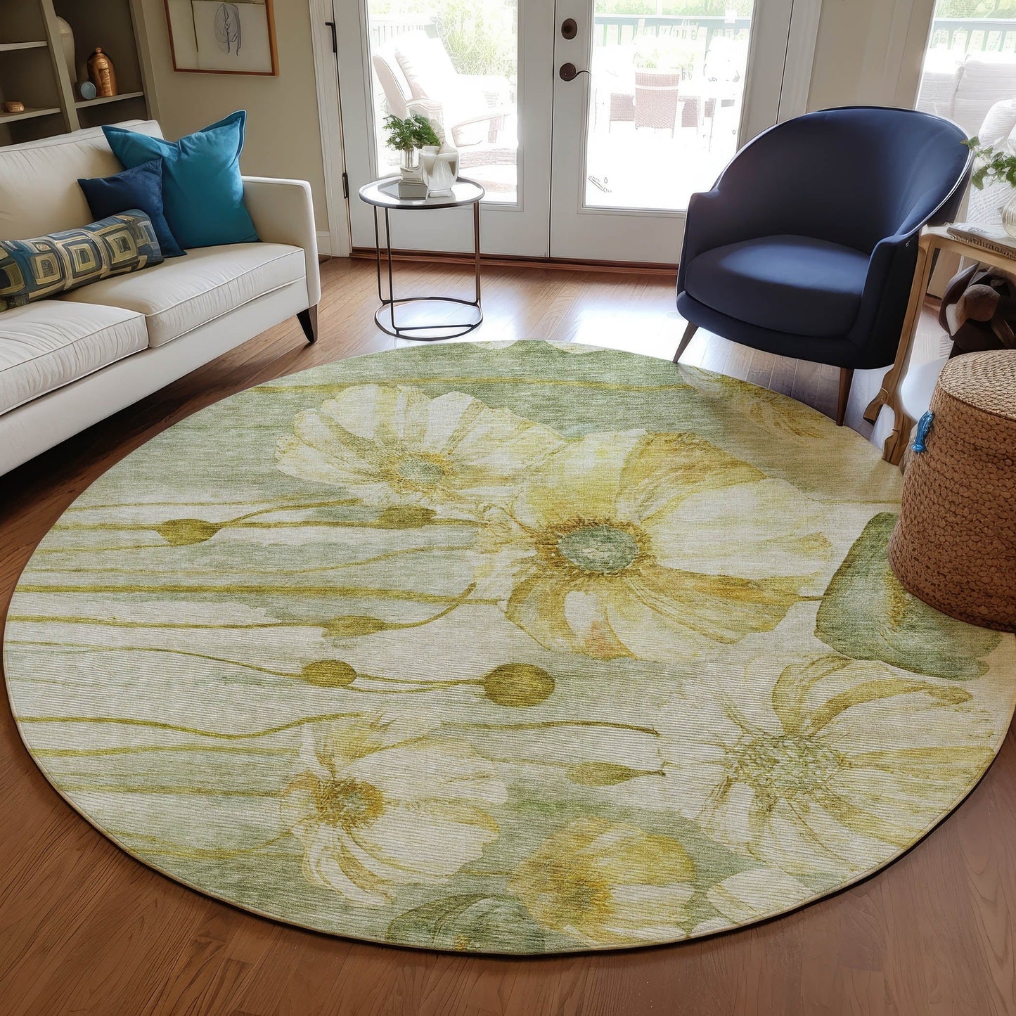 Tapis floral moderne Chantille lavable en machine pour intérieur/extérieur