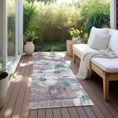 Tapis floral moderne Chantille lavable en machine pour intérieur/extérieur