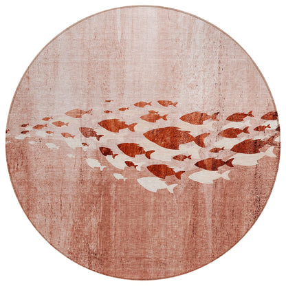 Tapis Chantille moderne Sea Life lavable en machine pour intérieur/extérieur