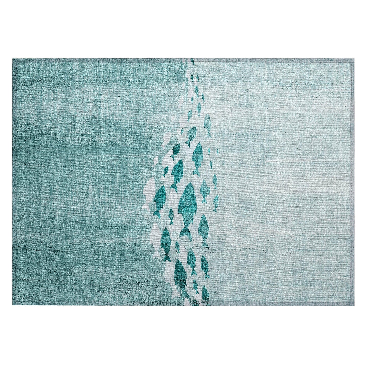 Tapis Chantille moderne Sea Life lavable en machine pour intérieur/extérieur
