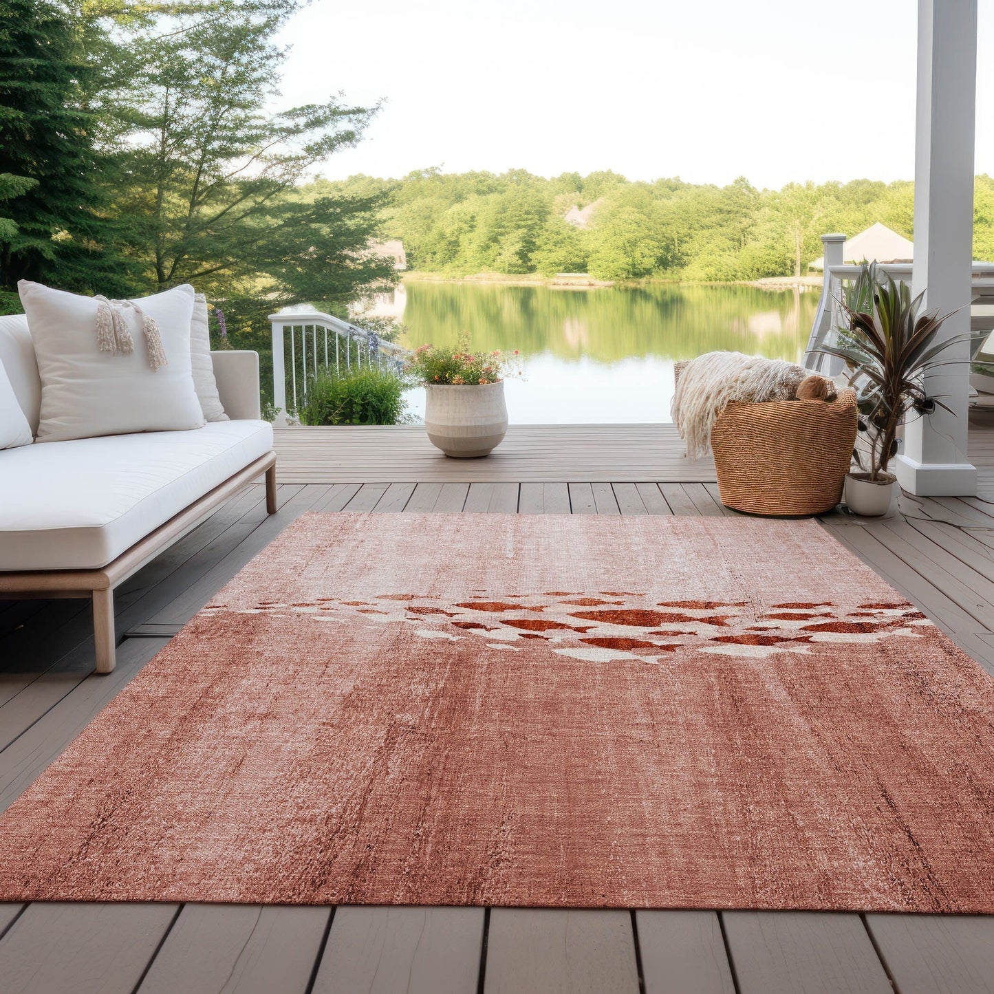 Tapis Chantille moderne Sea Life lavable en machine pour intérieur/extérieur