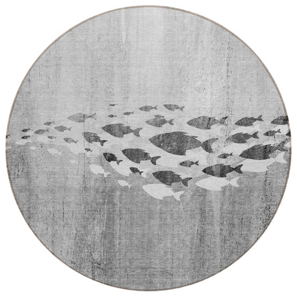 Tapis Chantille moderne Sea Life lavable en machine pour intérieur/extérieur