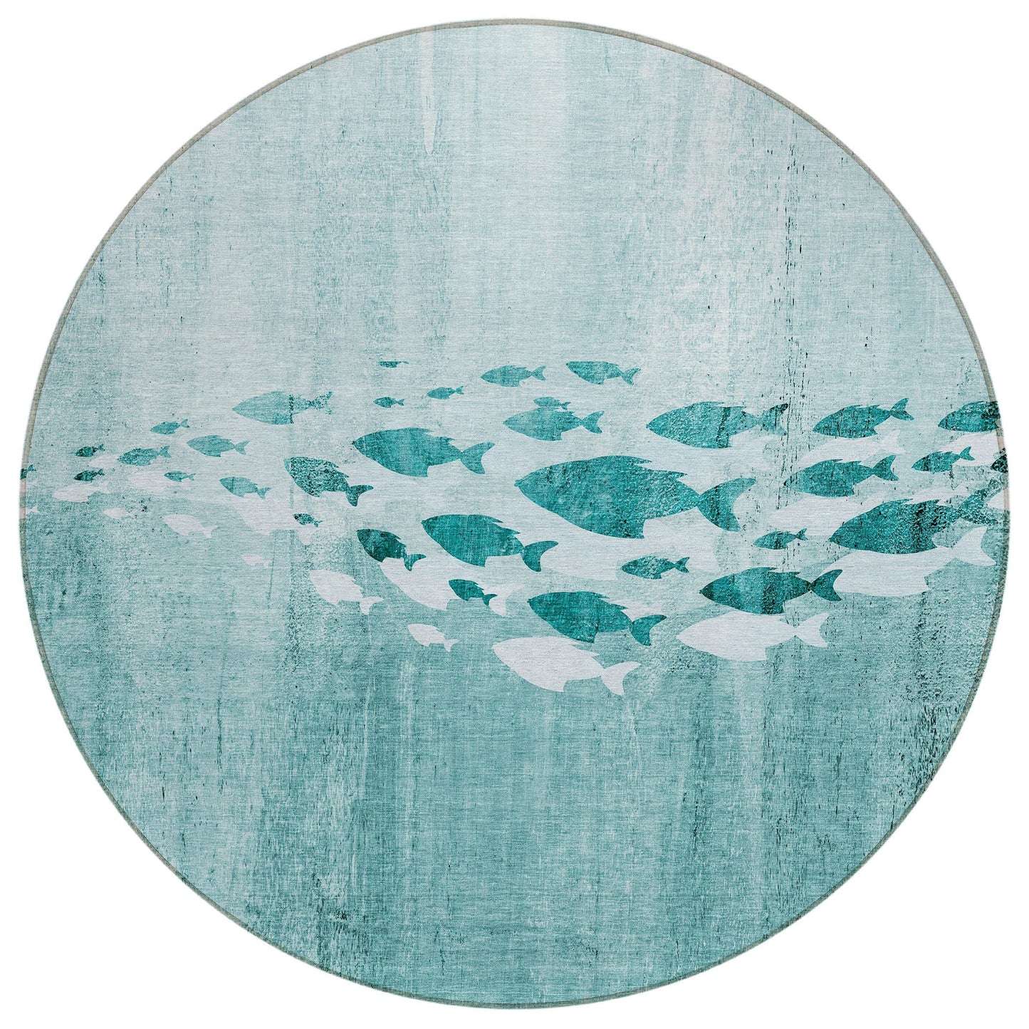 Tapis Chantille moderne Sea Life lavable en machine pour intérieur/extérieur