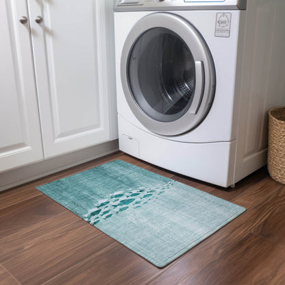 Tapis Chantille moderne Sea Life lavable en machine pour intérieur/extérieur