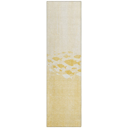 Tapis Chantille moderne Sea Life lavable en machine pour intérieur/extérieur