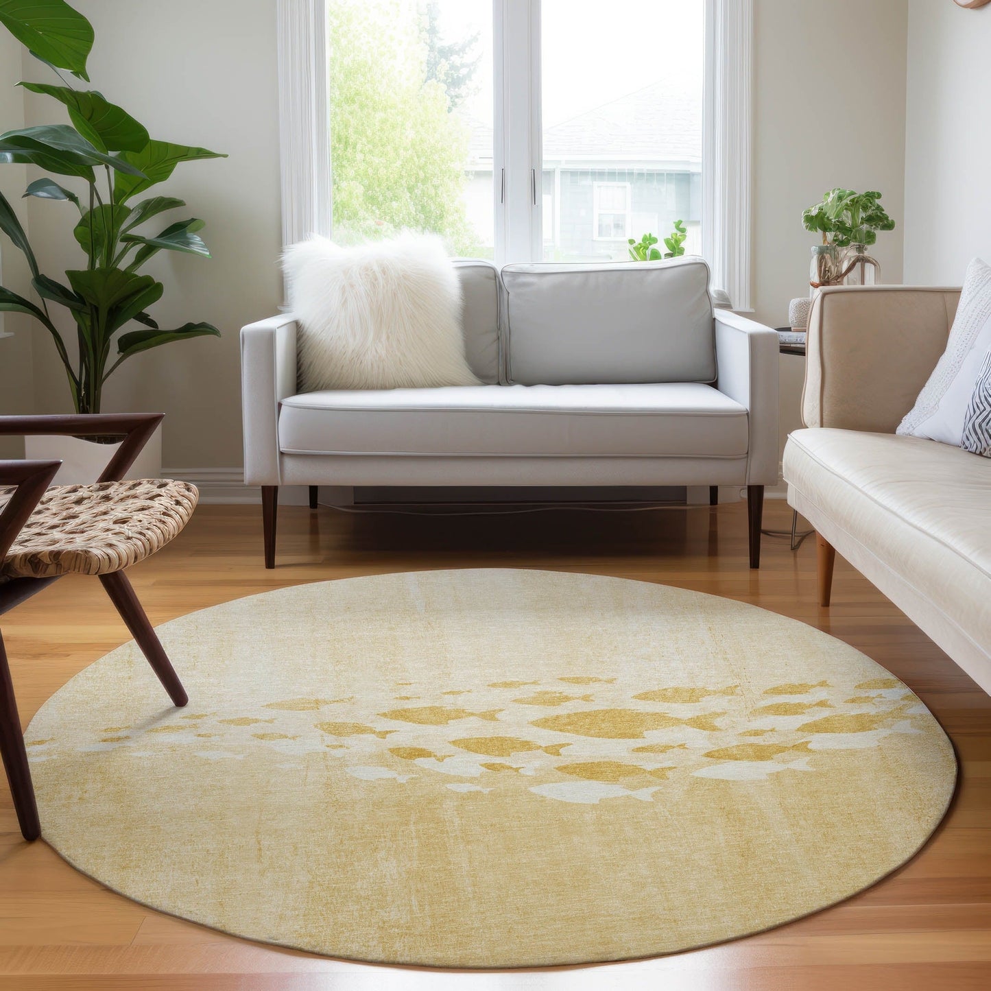 Tapis Chantille moderne Sea Life lavable en machine pour intérieur/extérieur
