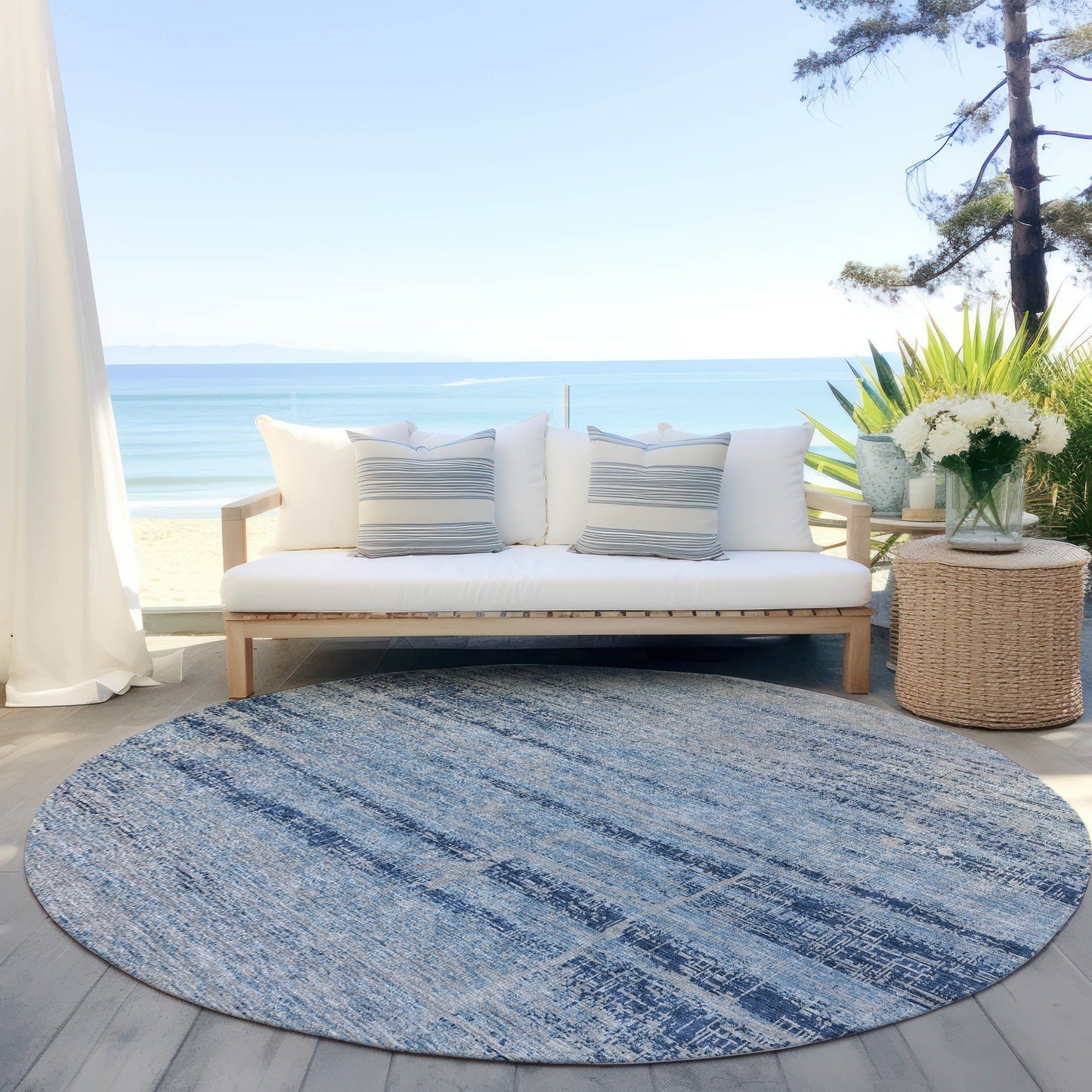 Tapis Chantille Ombre uni lavable en machine pour intérieur/extérieur