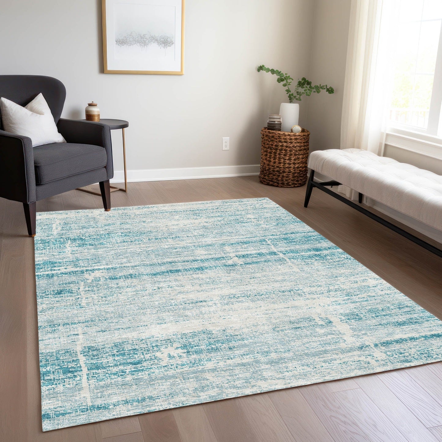 Tapis Chantille Ombre uni lavable en machine pour intérieur/extérieur