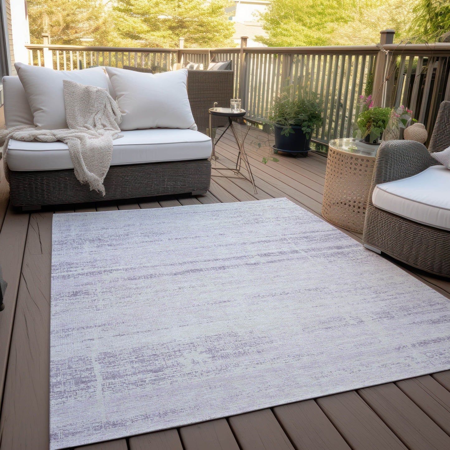 Tapis Chantille Ombre uni lavable en machine pour intérieur/extérieur
