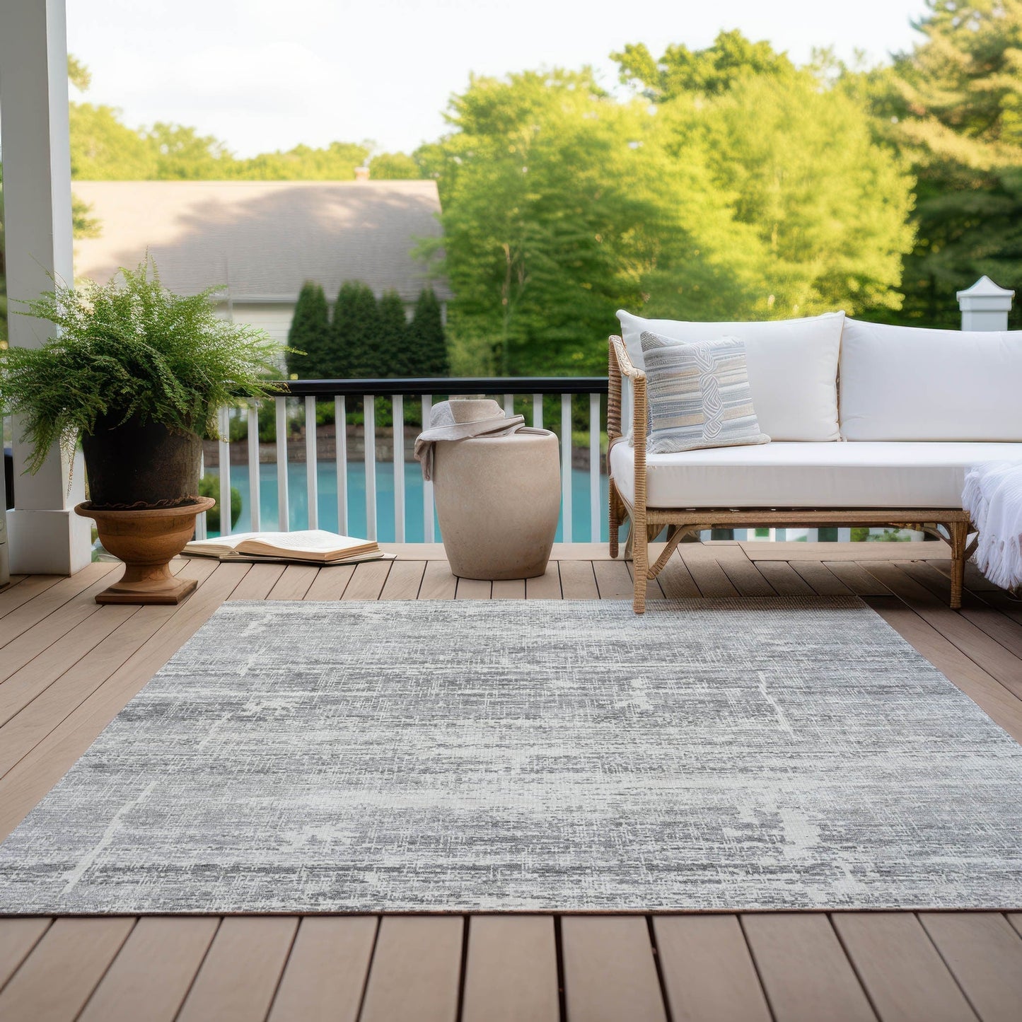 Tapis Chantille Ombre uni lavable en machine pour intérieur/extérieur