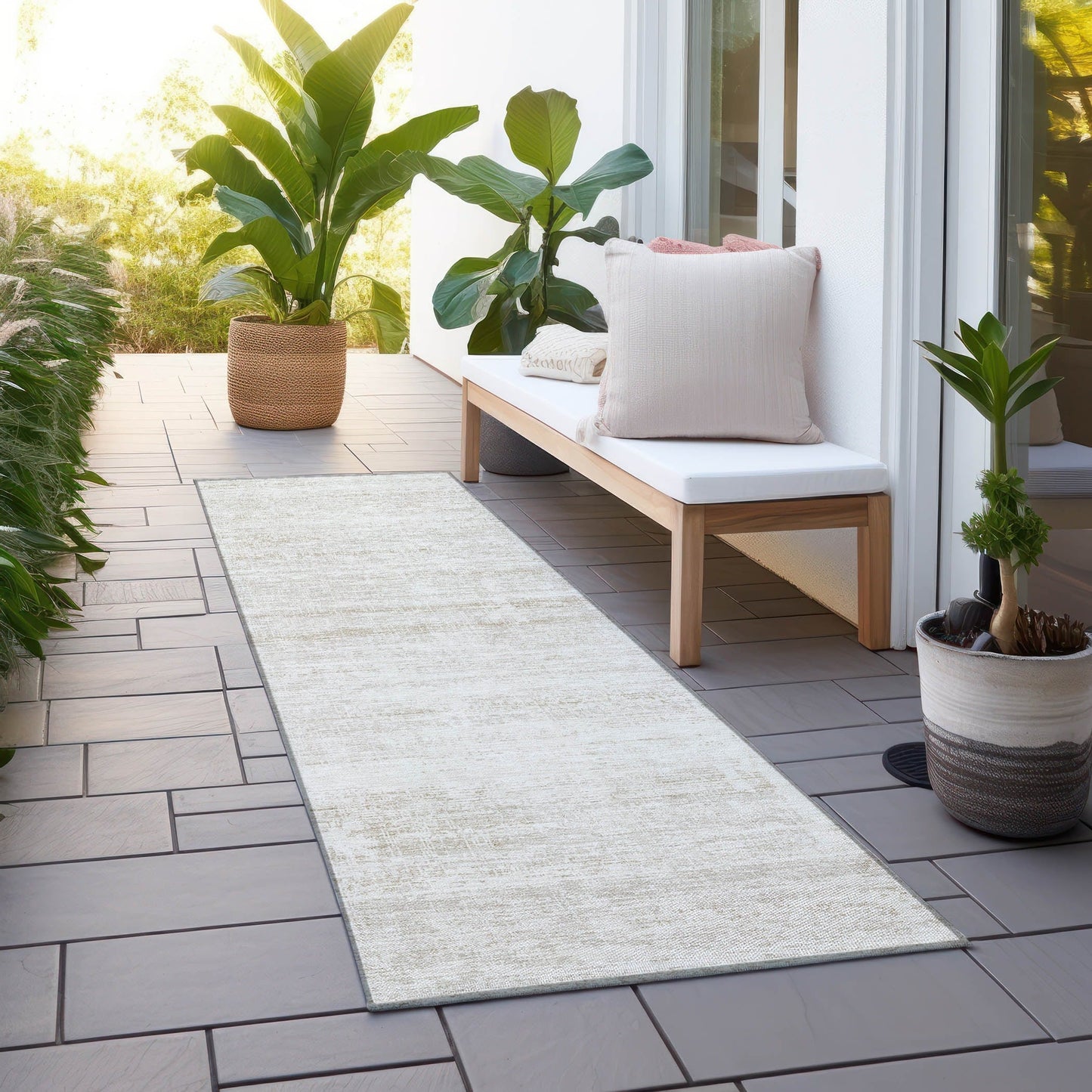 Tapis Chantille Ombre uni lavable en machine pour intérieur/extérieur